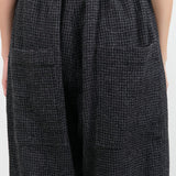 Ichi Antiquites Apparel Womens Pants Wool Gauze Houndstooth Pants Charcoal / One Size
