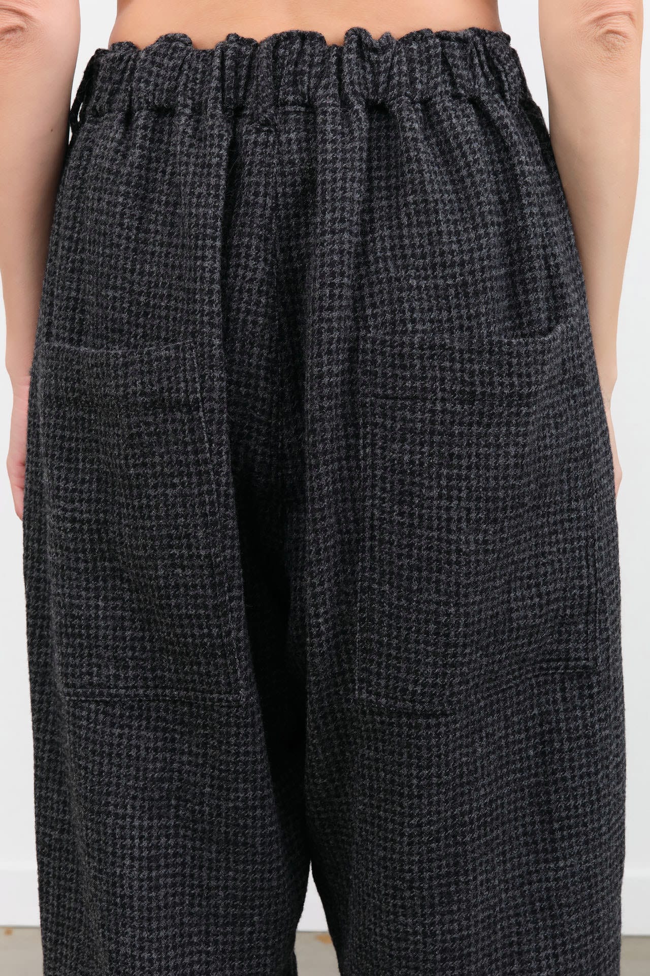 Ichi Antiquites Apparel Womens Pants Wool Gauze Houndstooth Pants Charcoal / One Size