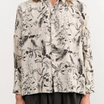 Ichi Antiquities Apparel Womens Blouses Botanical Print Shirt Natural / One Size