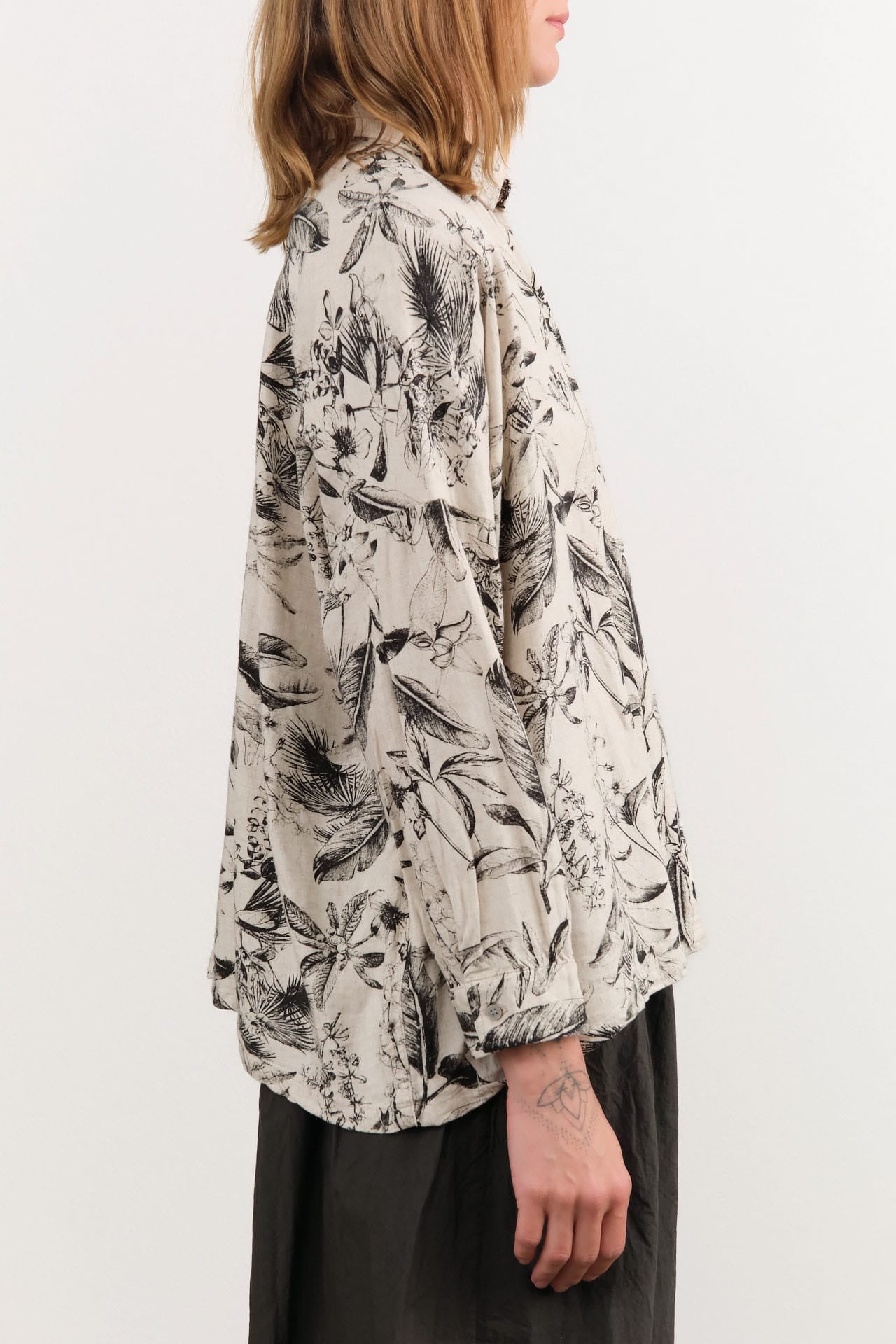 Ichi Antiquities Apparel Womens Blouses Botanical Print Shirt Natural / One Size