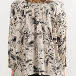 Ichi Antiquities Apparel Womens Blouses Botanical Print Shirt Natural / One Size