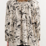 Ichi Antiquities Apparel Womens Blouses Botanical Print Shirt Natural / One Size