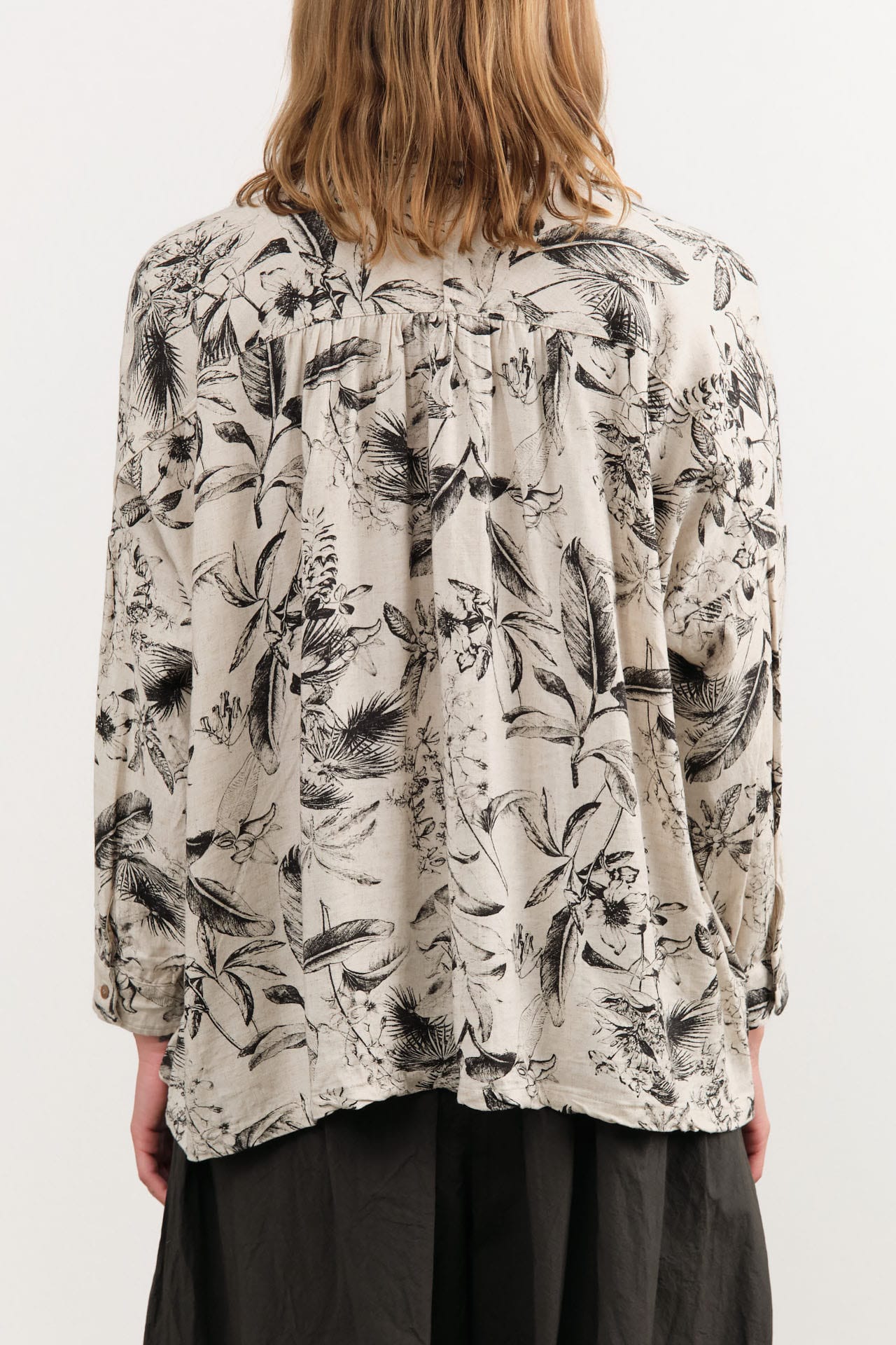 Ichi Antiquities Apparel Womens Blouses Botanical Print Shirt Natural / One Size