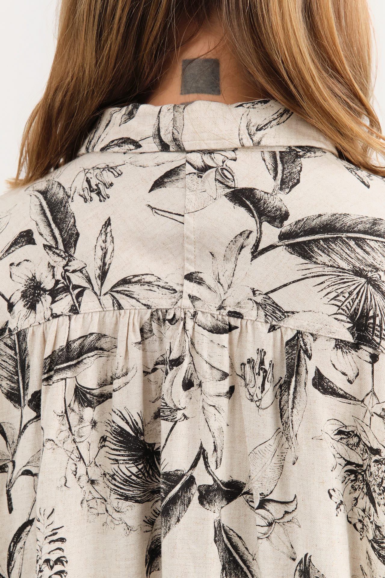 Ichi Antiquities Apparel Womens Blouses Botanical Print Shirt Natural / One Size
