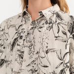 Ichi Antiquities Apparel Womens Blouses Botanical Print Shirt Natural / One Size