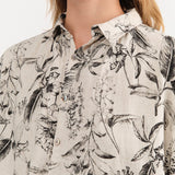 Ichi Antiquities Apparel Womens Blouses Botanical Print Shirt Natural / One Size