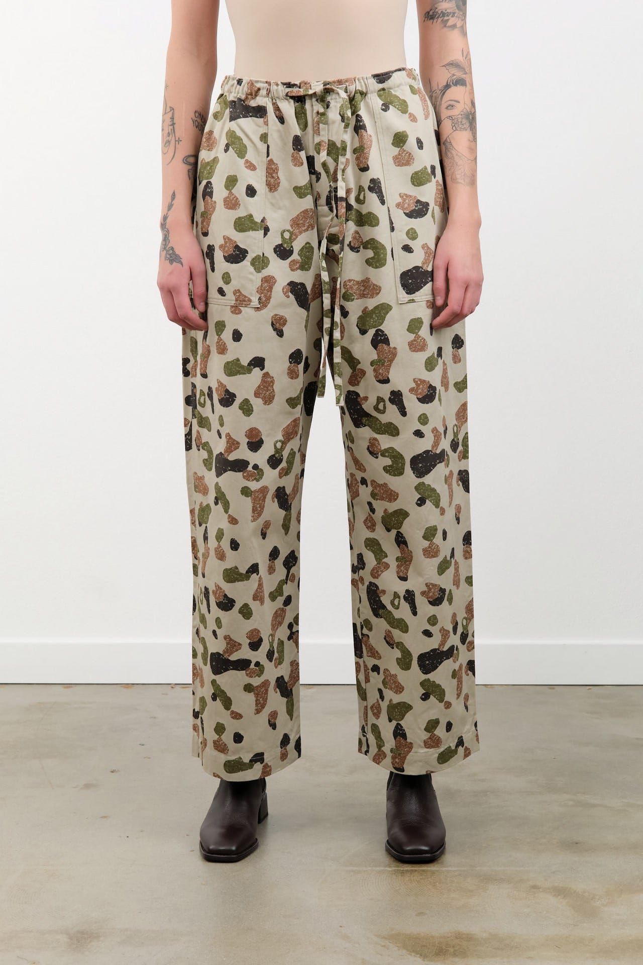 Ichi Antiquities Apparel Womens Pants Camo Pants Beige Camo / One Size