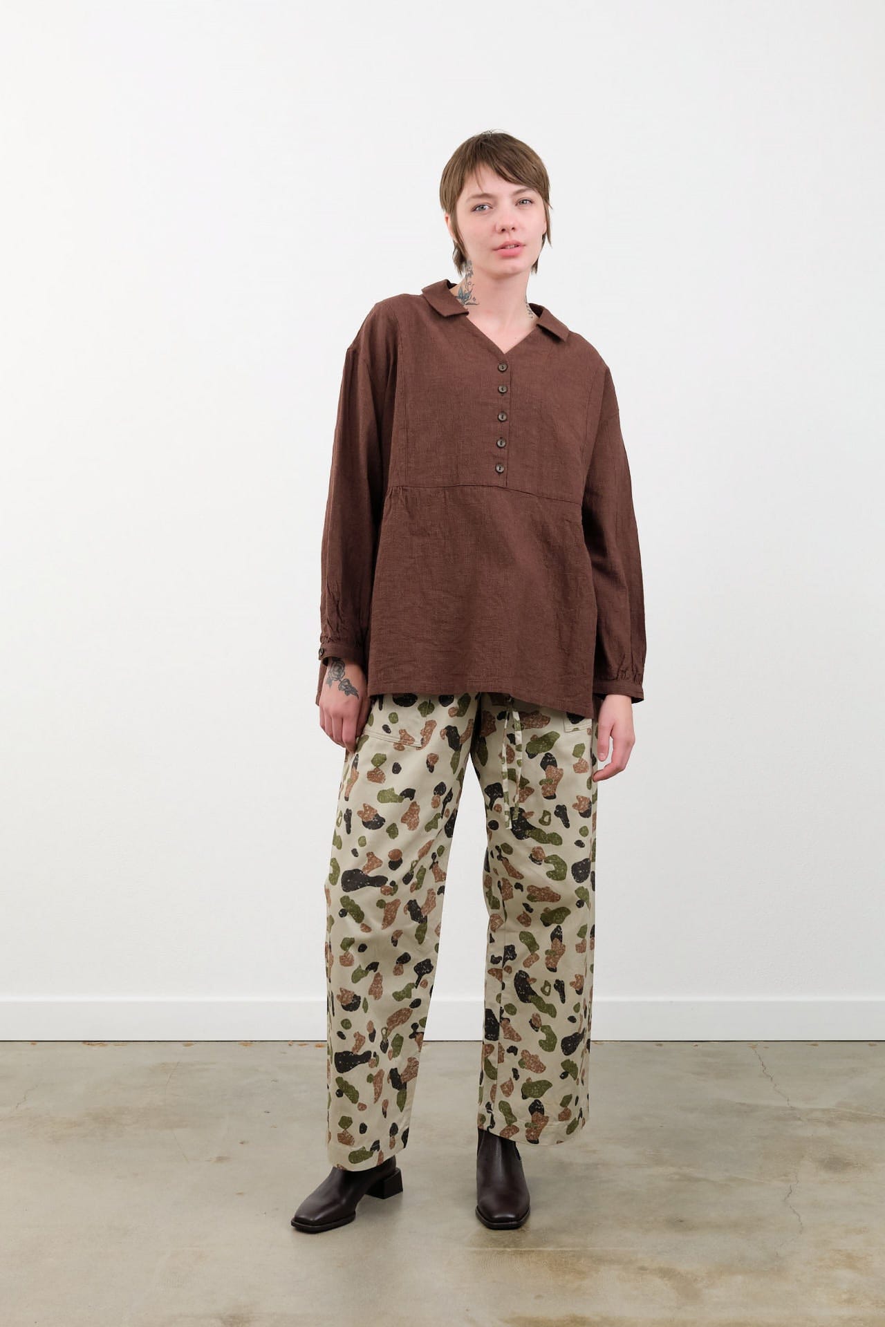 Ichi Antiquities Apparel Womens Pants Camo Pants Beige Camo / One Size