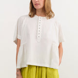 Ichi Antiquities Apparel Womens Blouses Cotton Linen Shirt White / One Size