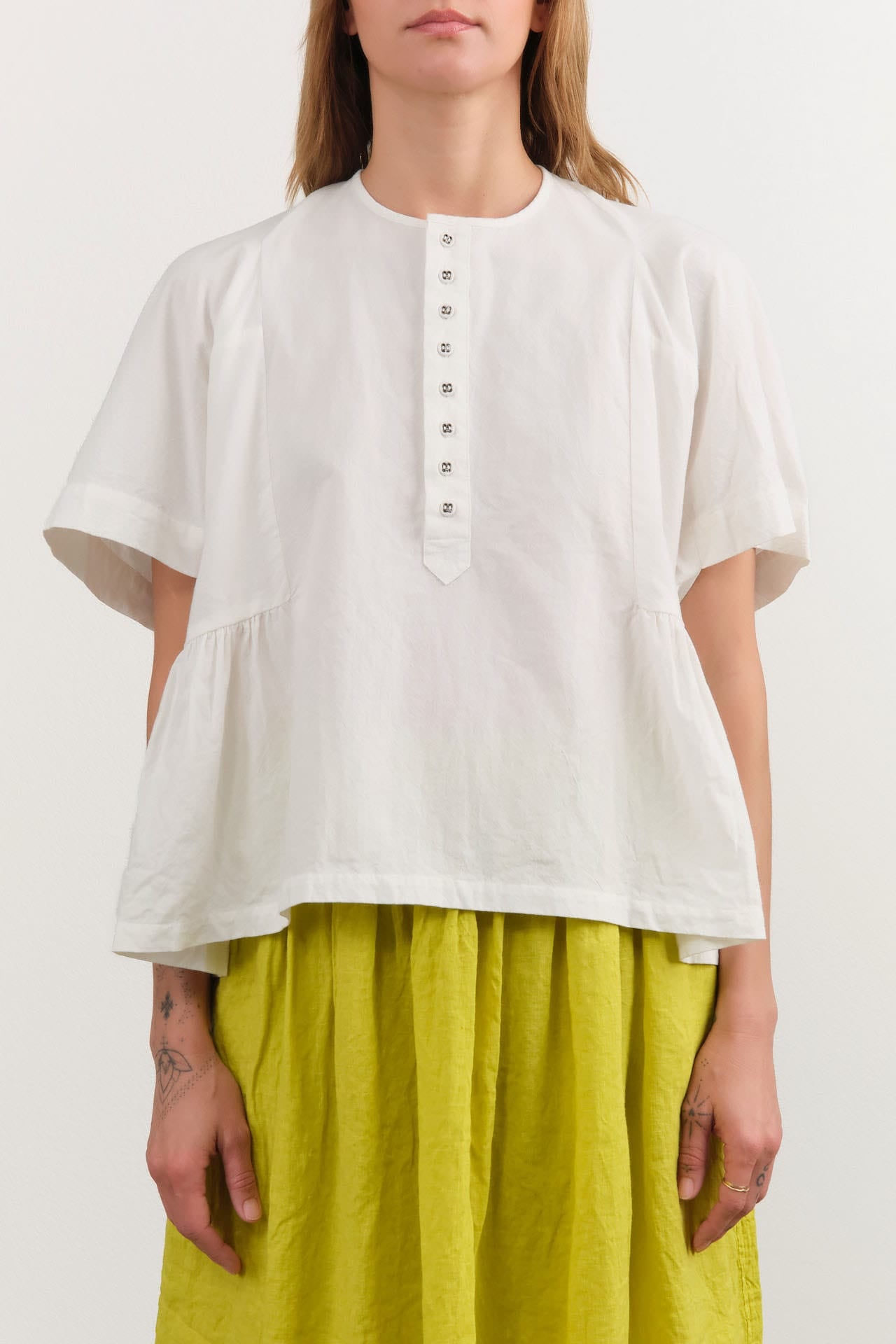 Ichi Antiquities Apparel Womens Blouses Cotton Linen Shirt White / One Size