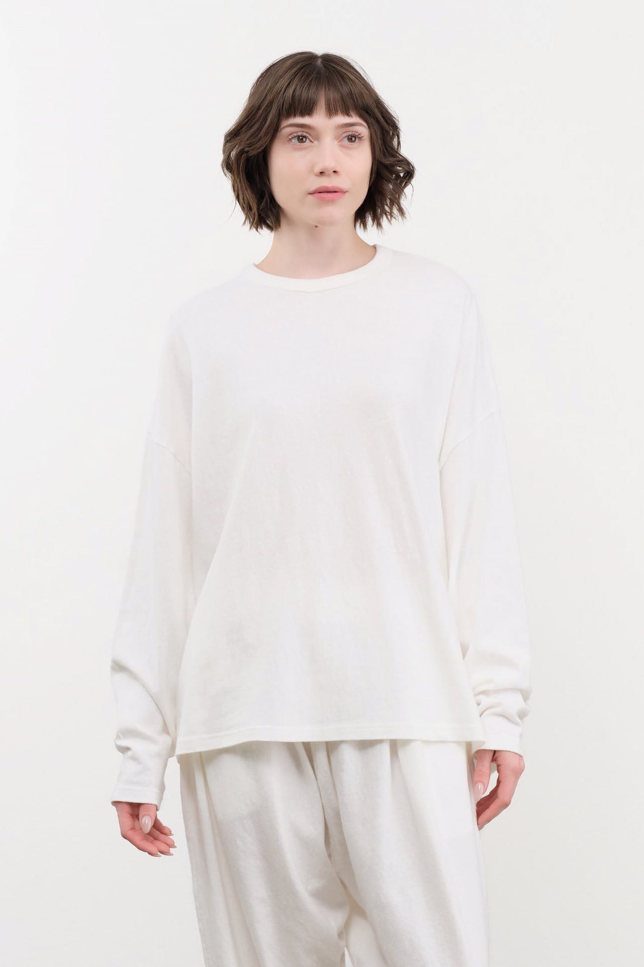 Ichi Antiquities Apparel Womens Lounge Cotton Loose Pullover White / One Size