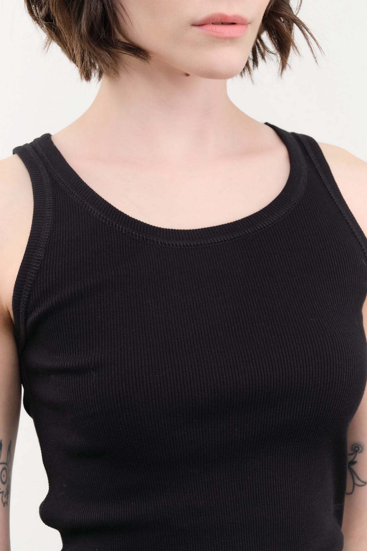 Ichi Antiquities Apparel Womens Lounge Cotton Tank Top in Black Black / One Size