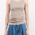 Ichi Antiquities Apparel Womens Lounge Cotton Tank Top in Mocha Mocha / One Size