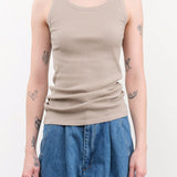 Ichi Antiquities Apparel Womens Lounge Cotton Tank Top in Mocha Mocha / One Size