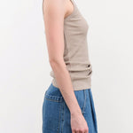 Ichi Antiquities Apparel Womens Lounge Cotton Tank Top in Mocha Mocha / One Size