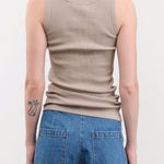 Ichi Antiquities Apparel Womens Lounge Cotton Tank Top in Mocha Mocha / One Size