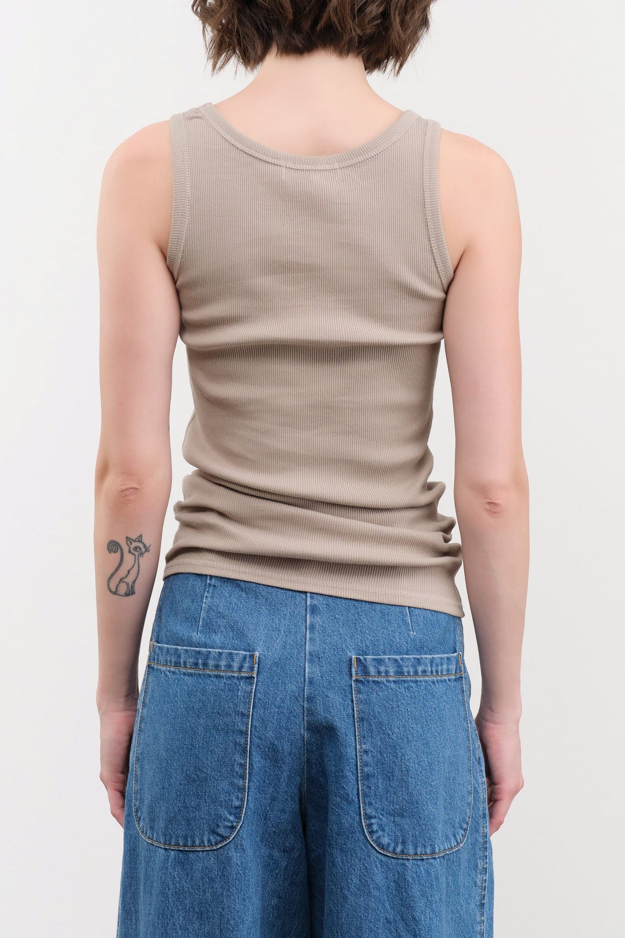 Ichi Antiquities Apparel Womens Lounge Cotton Tank Top in Mocha Mocha / One Size