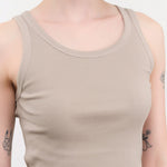 Ichi Antiquities Apparel Womens Lounge Cotton Tank Top in Mocha Mocha / One Size