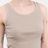 Ichi Antiquities Apparel Womens Lounge Cotton Tank Top in Mocha Mocha / One Size
