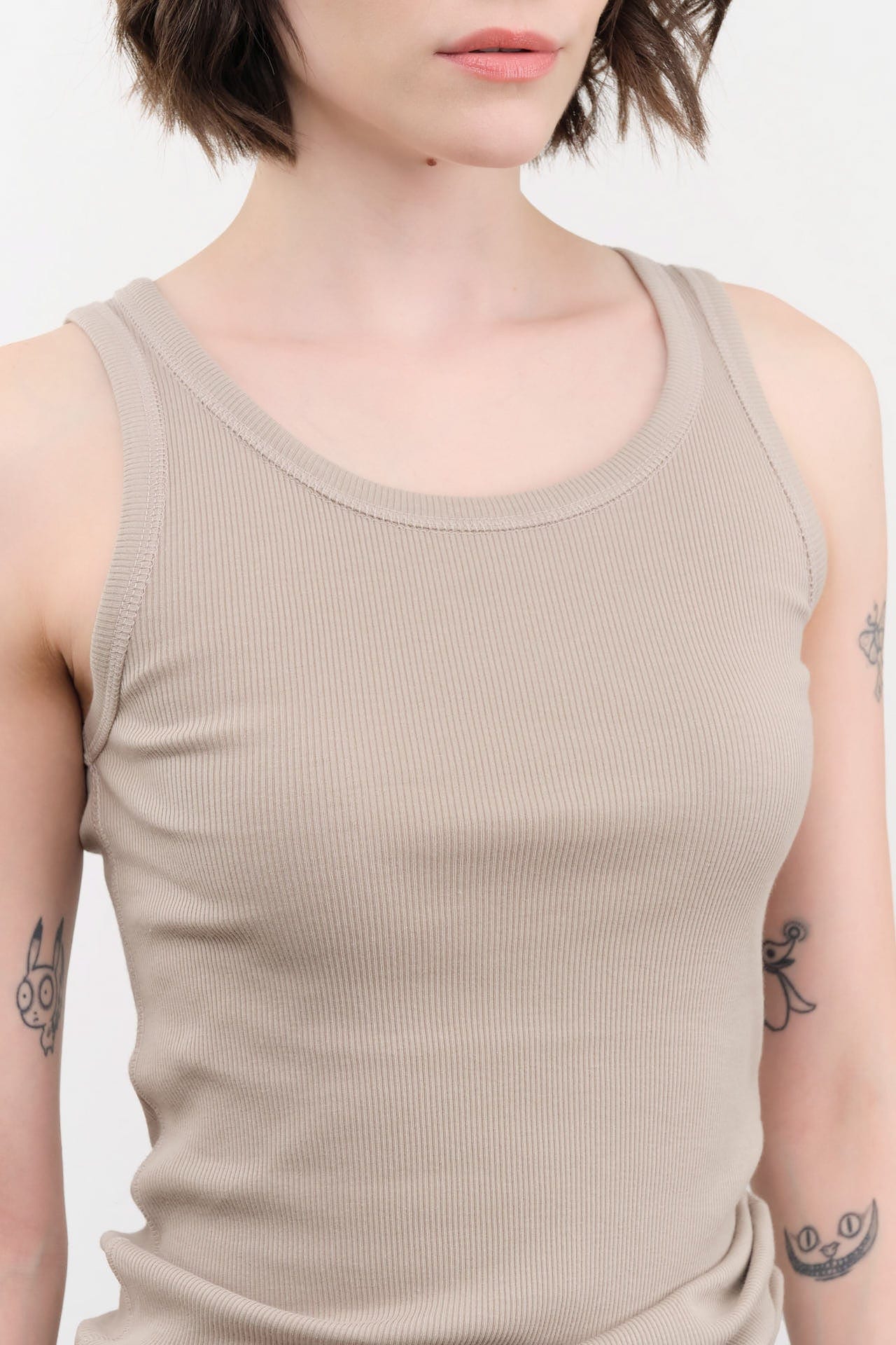 Ichi Antiquities Apparel Womens Lounge Cotton Tank Top in Mocha Mocha / One Size