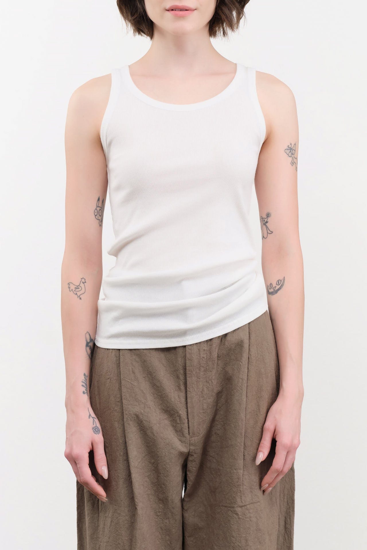 Ichi Antiquities Apparel Womens Lounge Cotton Tank Top in White White / One Size