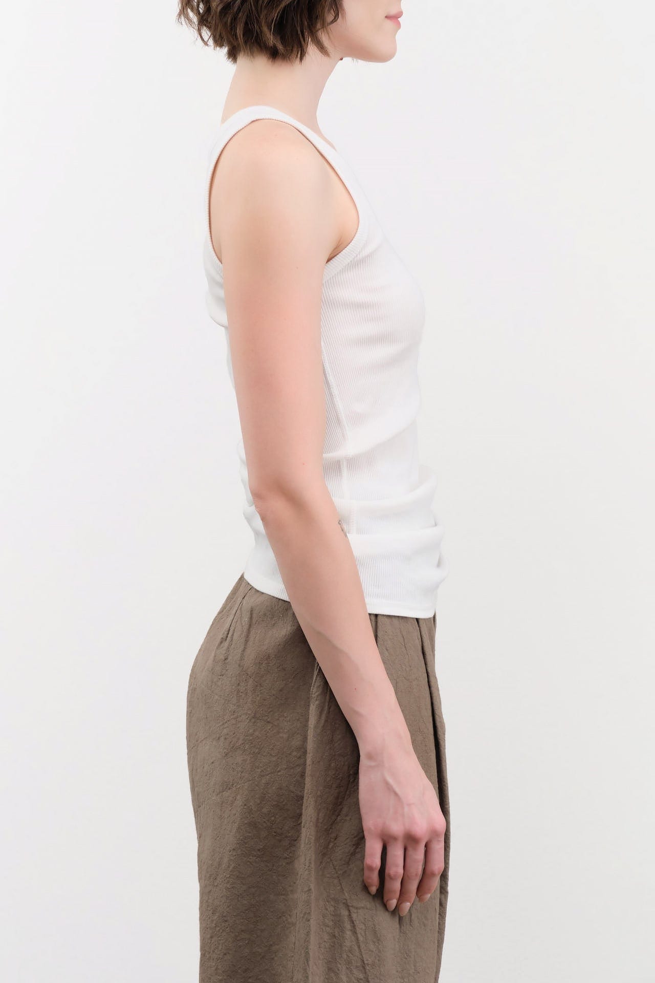 Ichi Antiquities Apparel Womens Lounge Cotton Tank Top in White White / One Size