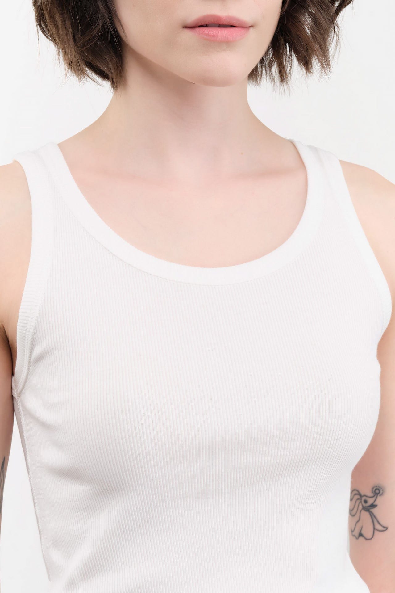 Ichi Antiquities Apparel Womens Lounge Cotton Tank Top in White White / One Size