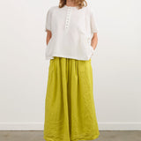 Ichi Antiquities Apparel Womens Skirts French Linen Skirt Yellow / One Size
