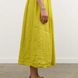 Ichi Antiquities Apparel Womens Skirts French Linen Skirt Yellow / One Size
