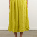 Ichi Antiquities Apparel Womens Skirts French Linen Skirt Yellow / One Size