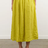 Ichi Antiquities Apparel Womens Skirts French Linen Skirt Yellow / One Size