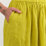 Ichi Antiquities Apparel Womens Skirts French Linen Skirt Yellow / One Size
