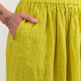 Ichi Antiquities Apparel Womens Skirts French Linen Skirt Yellow / One Size