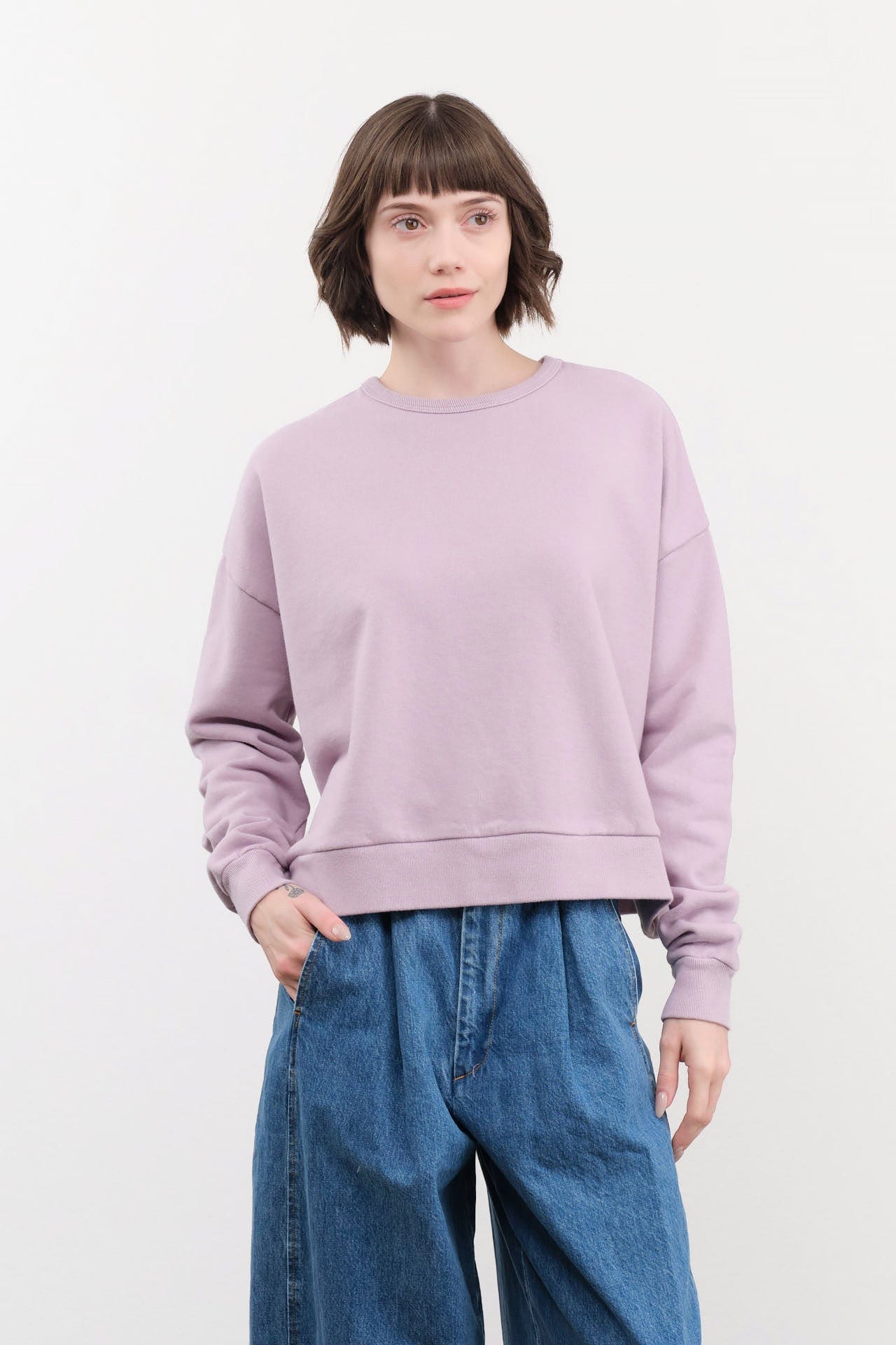 Ichi Antiquities Apparel Womens Lounge French Terry Pullover Lavender / One Size