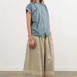 Ichi Antiquities Apparel Womens Skirts Gingham Check India Khadi Cotton Skirt Khaki / One Size