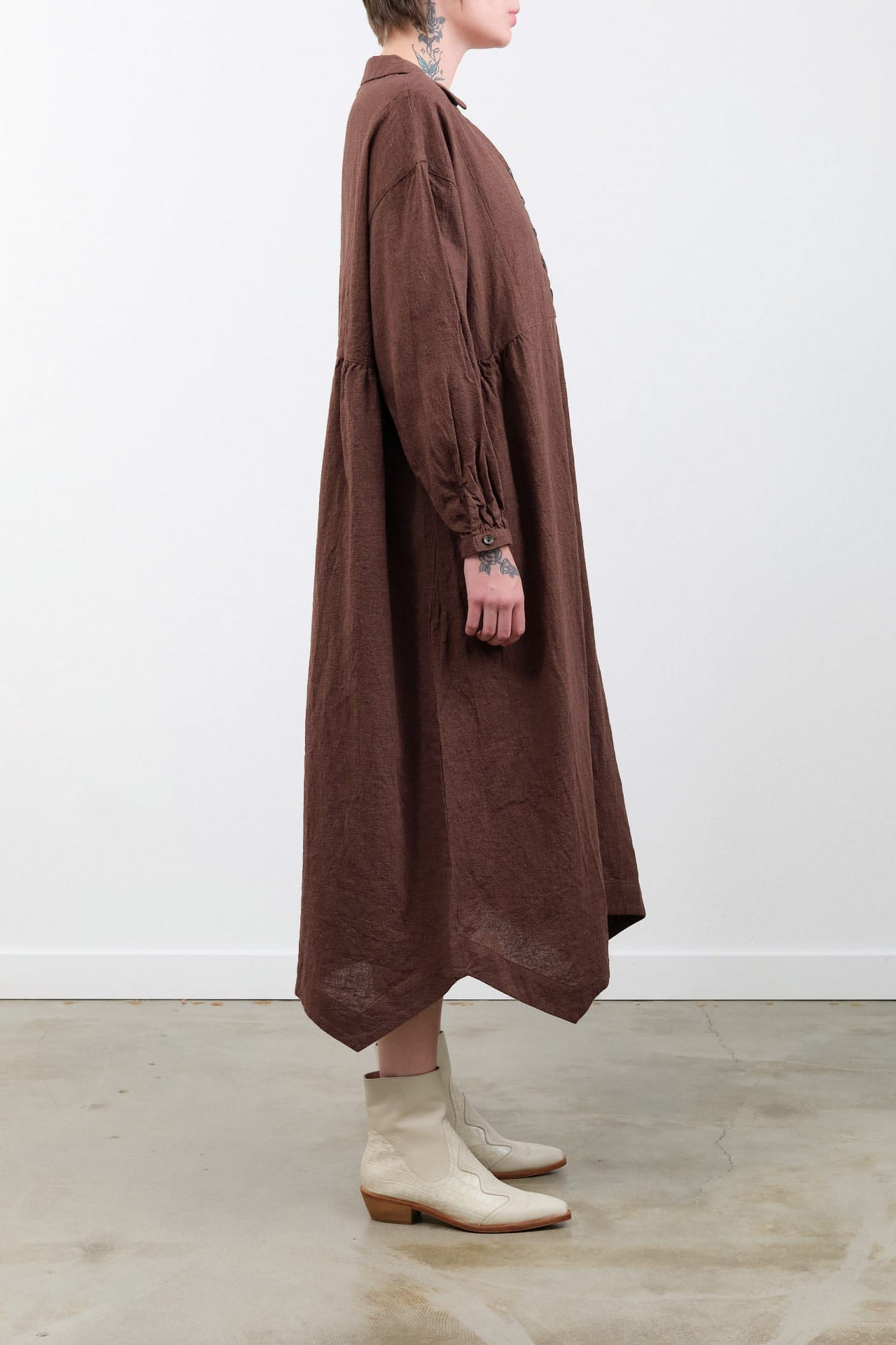 Ichi Antiquities Apparel Womens Dresses Houndstooth Dress Brown / One Size