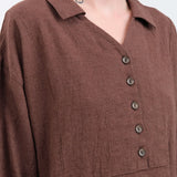 Ichi Antiquities Apparel Womens Dresses Houndstooth Dress Brown / One Size