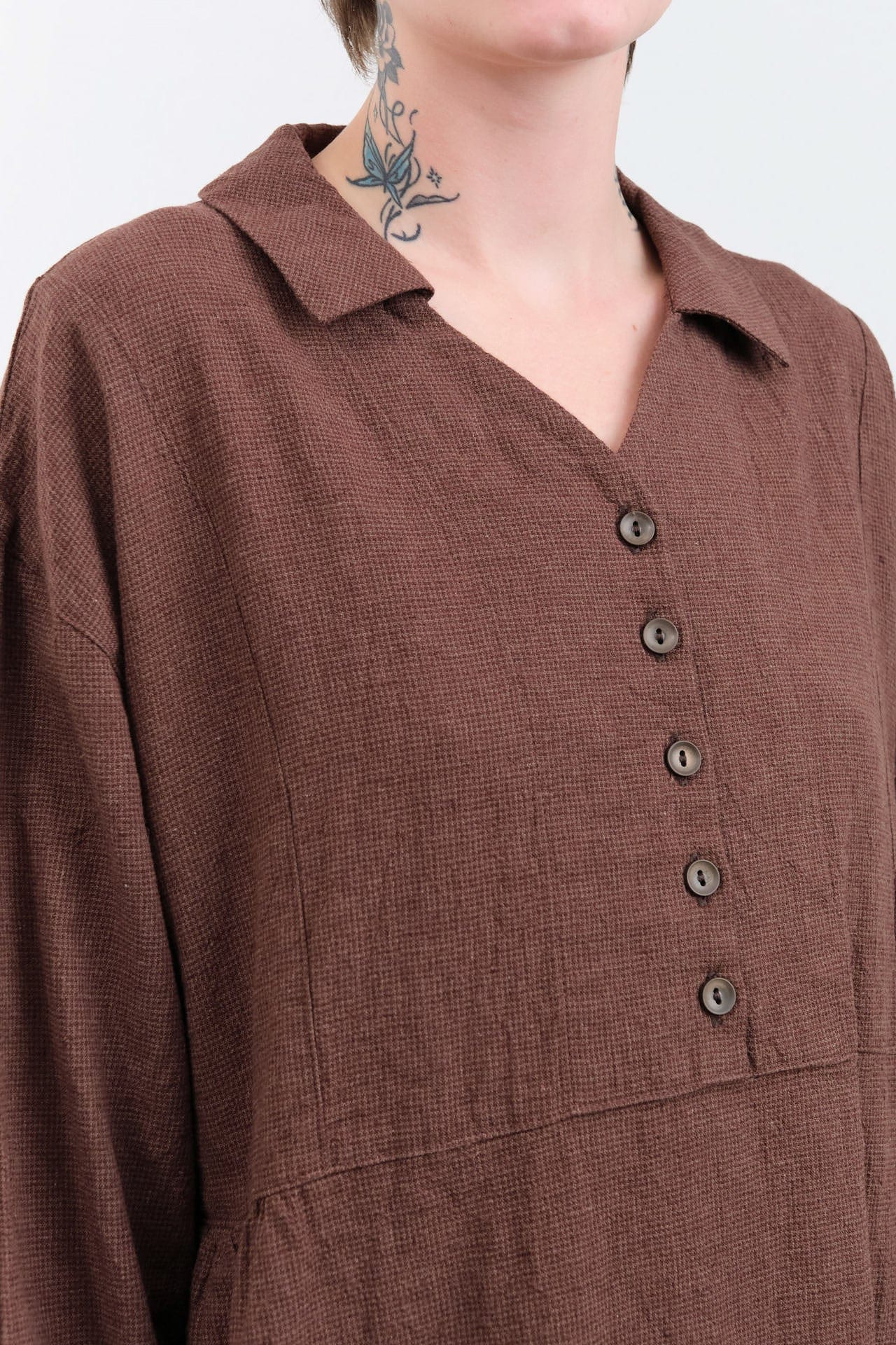 Ichi Antiquities Apparel Womens Dresses Houndstooth Dress Brown / One Size