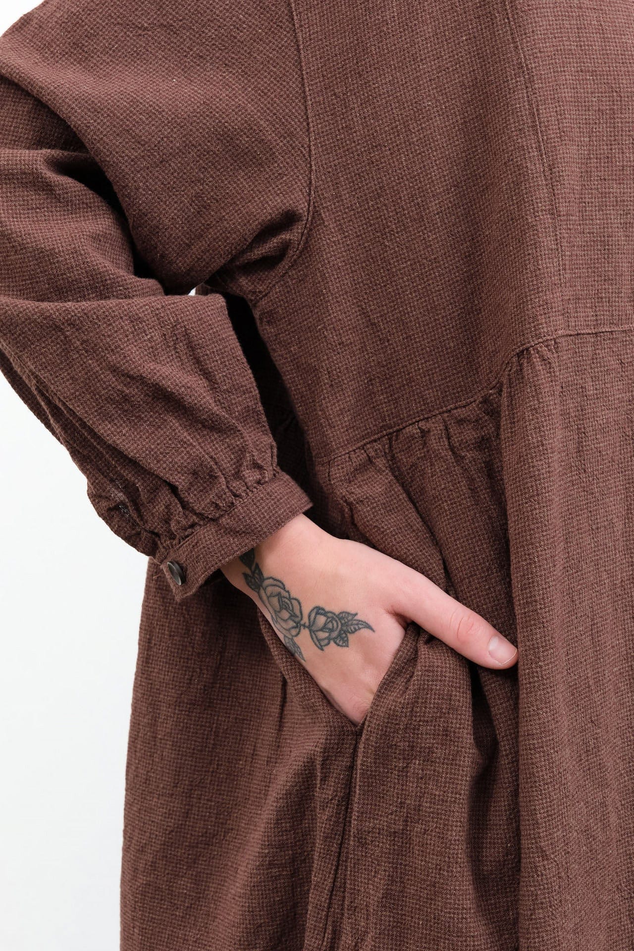 Ichi Antiquities Apparel Womens Dresses Houndstooth Dress Brown / One Size