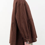 Ichi Antiquities Apparel Womens Blouses Houndstooth Shirt Brown / One Size