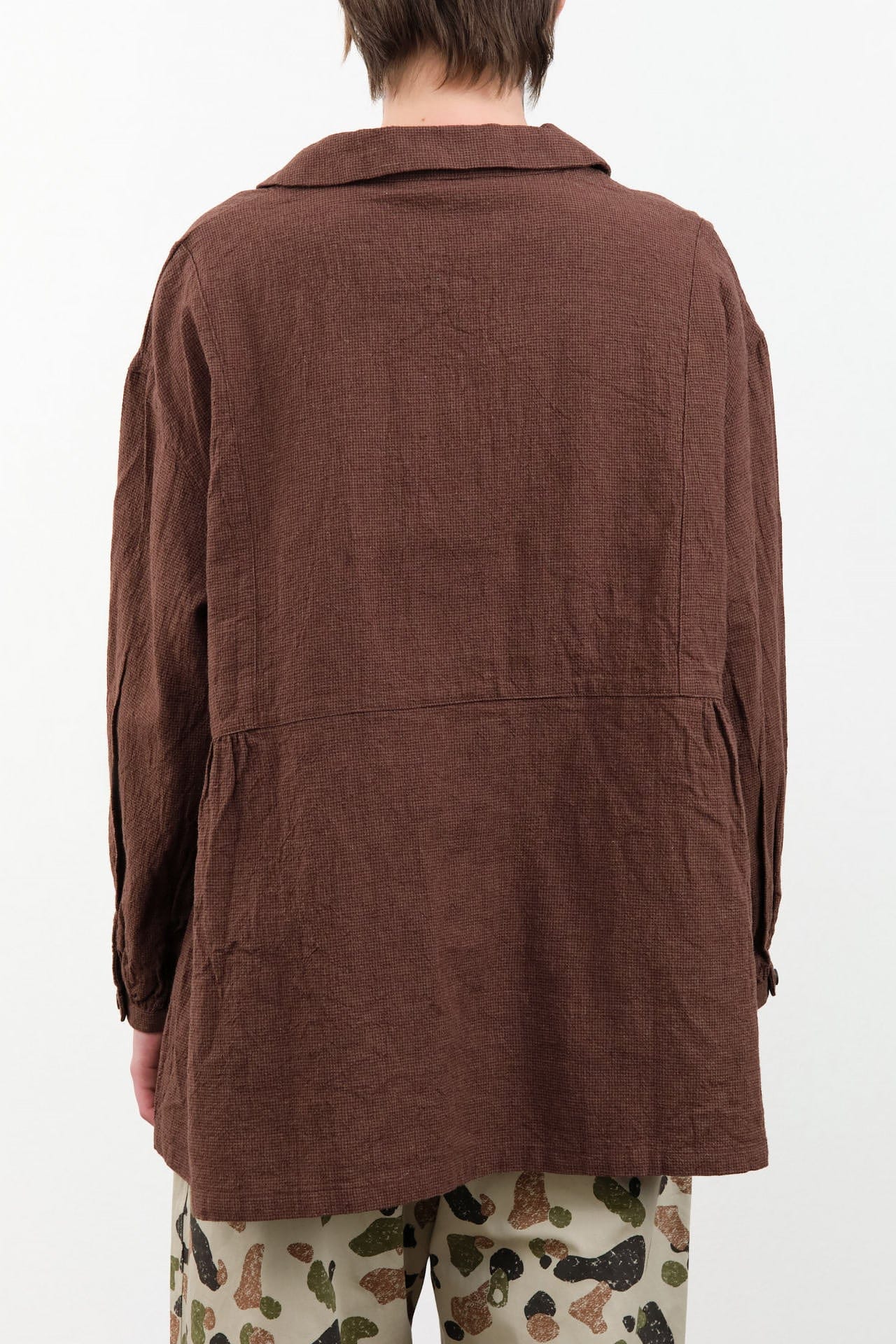 Ichi Antiquities Apparel Womens Blouses Houndstooth Shirt Brown / One Size