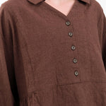 Ichi Antiquities Apparel Womens Blouses Houndstooth Shirt Brown / One Size