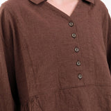 Ichi Antiquities Apparel Womens Blouses Houndstooth Shirt Brown / One Size