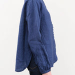 Ichi Antiquities Apparel Womens Blouses Indigo Linen Shirt Indigo / One Size