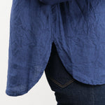 Ichi Antiquities Apparel Womens Blouses Indigo Linen Shirt Indigo / One Size