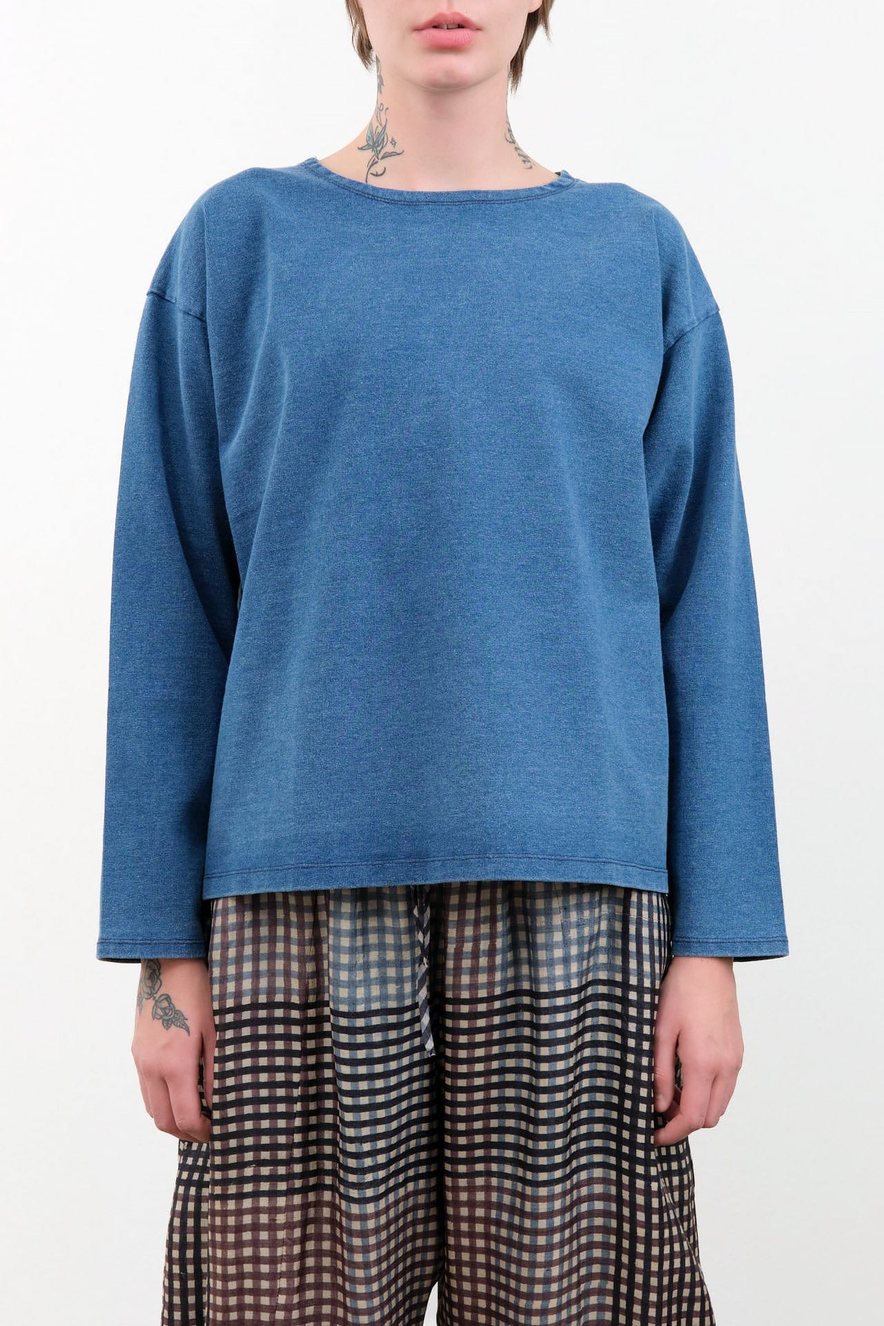 Ichi Antiquities Apparel Womens Blouses Indigo Pullover Indigo / One Size