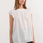 Ichi Antiquities Apparel Womens Blouses Jacquard Sleeveless Blouse Trellis / One Size