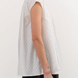Ichi Antiquities Apparel Womens Blouses Jacquard Sleeveless Blouse Trellis / One Size