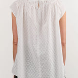 Ichi Antiquities Apparel Womens Blouses Jacquard Sleeveless Blouse Trellis / One Size