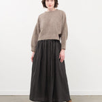 Ichi Antiquities Apparel Womens Skirts Linen Cotton Stripe Skirt Charcoal / One Size